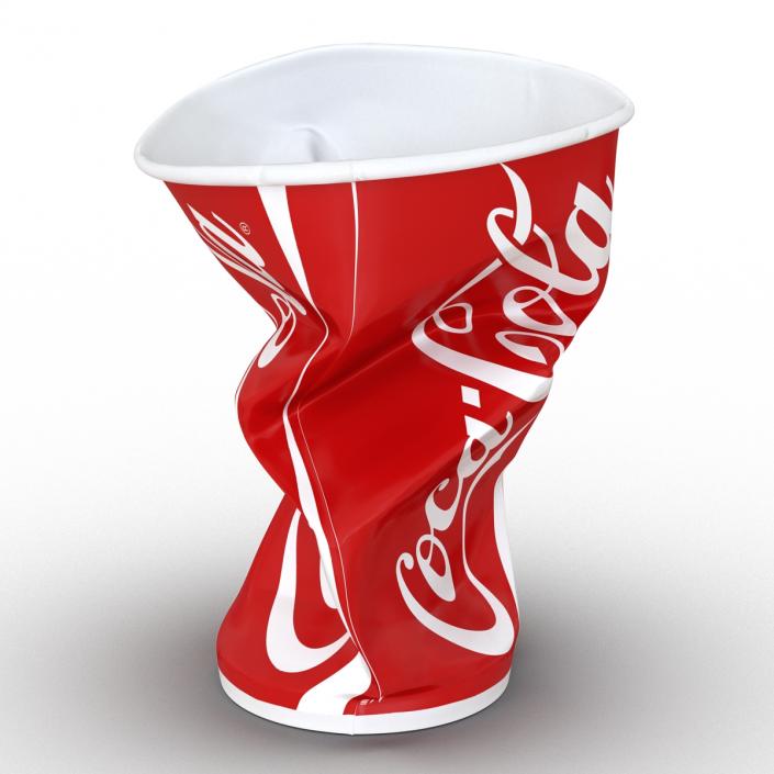 3D model Crumpled Drink Cup Coca Cola 2