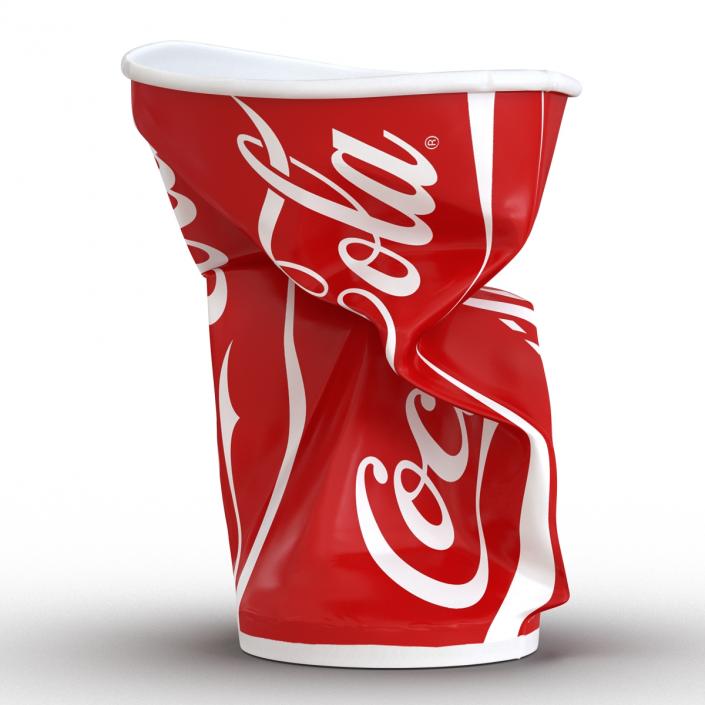 3D model Crumpled Drink Cup Coca Cola 2