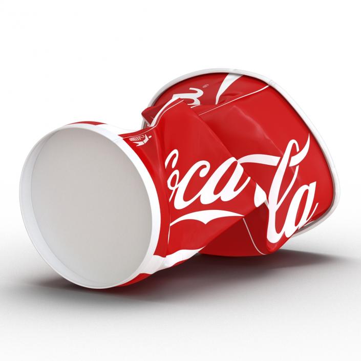 3D model Crumpled Drink Cup Coca Cola 2