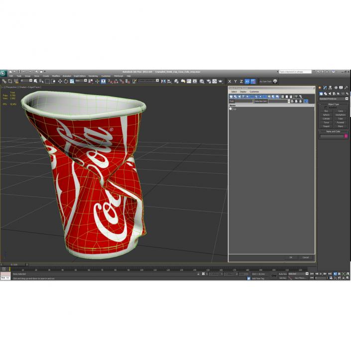 3D model Crumpled Drink Cup Coca Cola 2