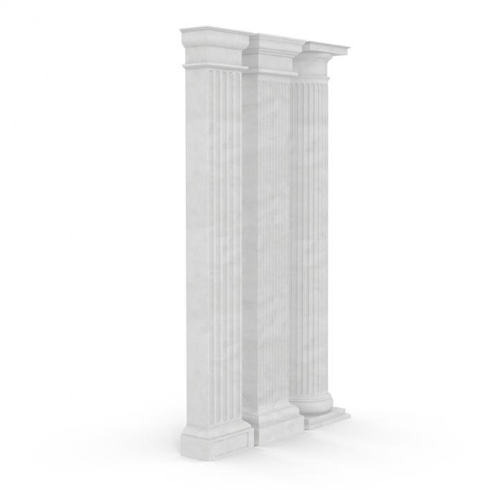 3D Pilasters Doric Greco Roman 3D Models Set