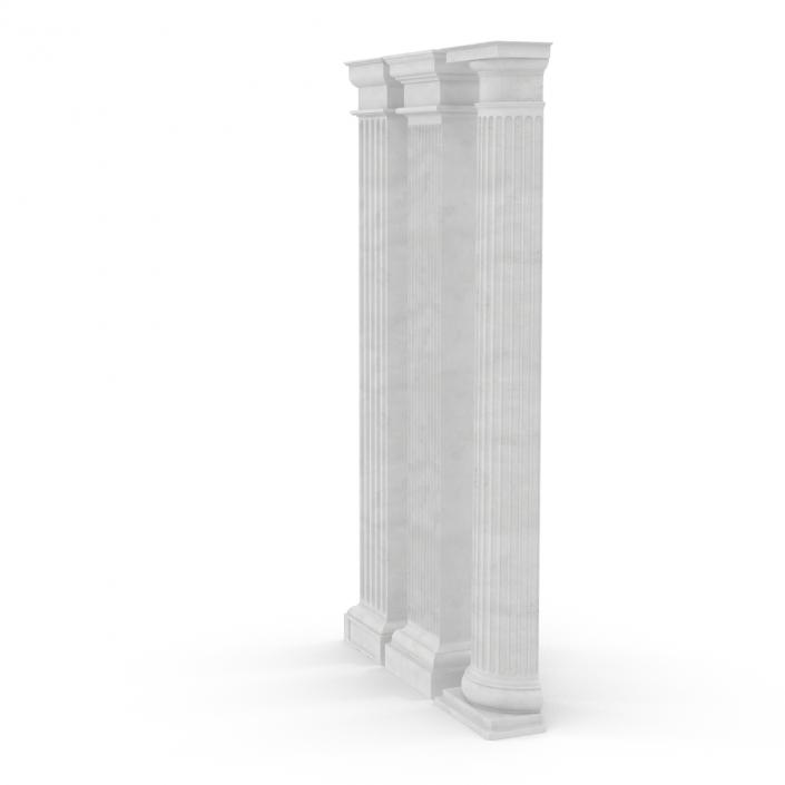 3D Pilasters Doric Greco Roman 3D Models Set