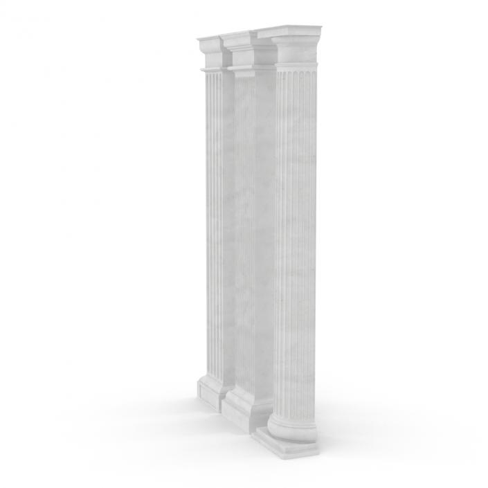 3D Pilasters Doric Greco Roman 3D Models Set