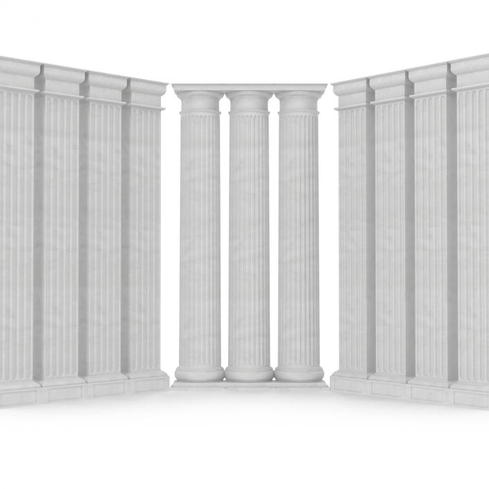 3D Pilasters Doric Greco Roman 3D Models Set