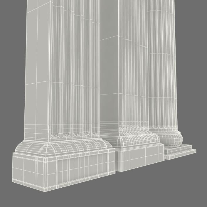 3D Pilasters Doric Greco Roman 3D Models Set