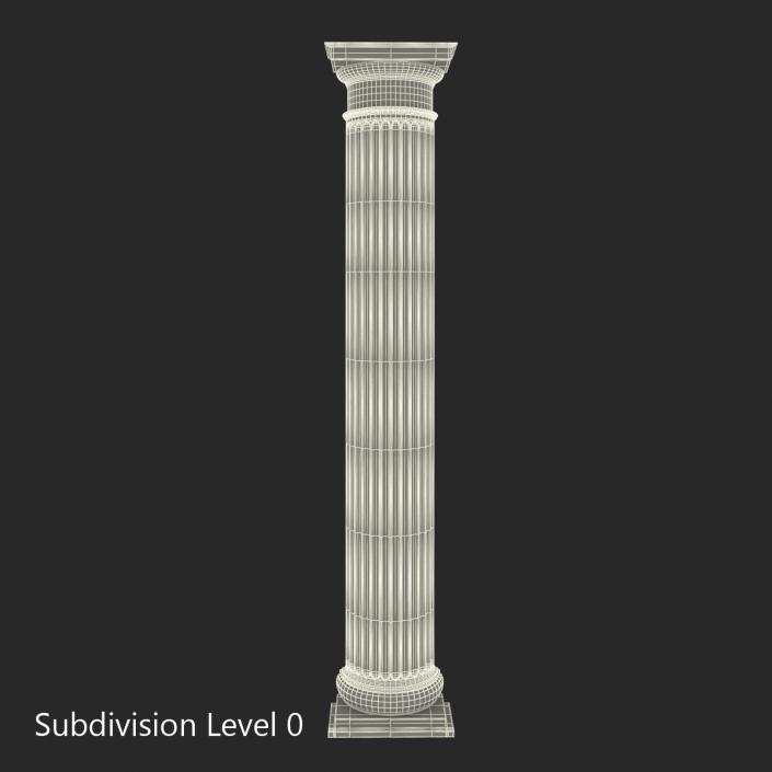 3D Pilaster Doric Greco Roman