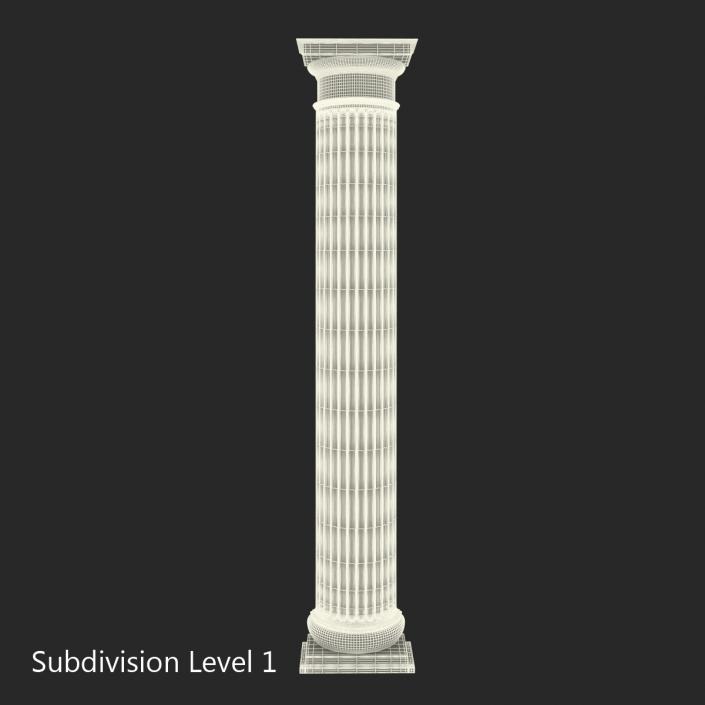 3D Pilaster Doric Greco Roman