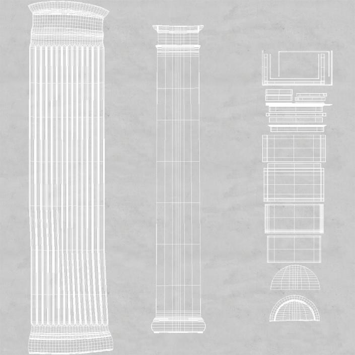 3D Pilaster Doric Greco Roman