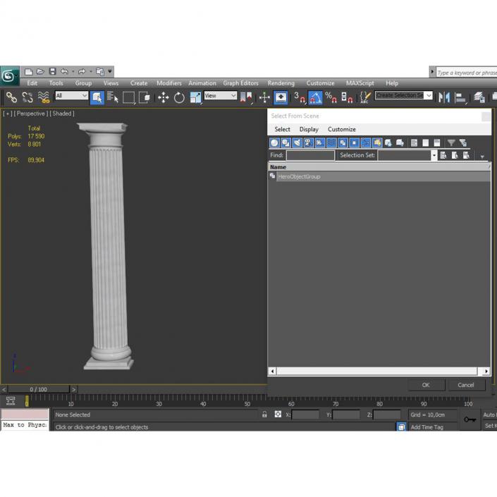 3D Pilaster Doric Greco Roman