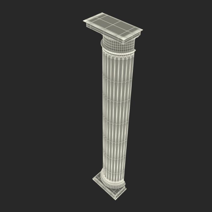 3D Pilaster Doric Greco Roman