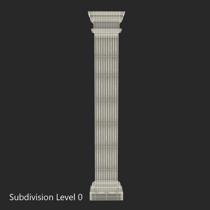 3D Pilaster Doric Greco Roman 3 model