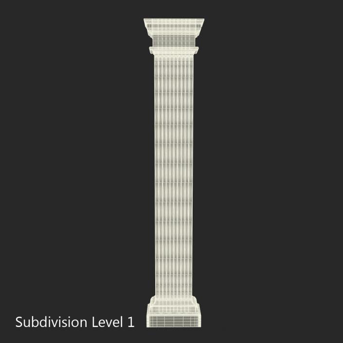 3D Pilaster Doric Greco Roman 3 model