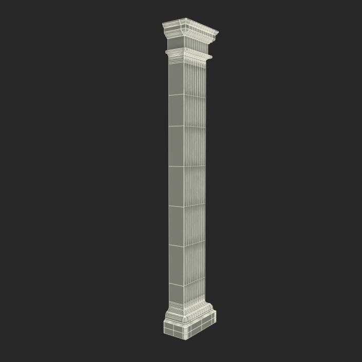 3D Pilaster Doric Greco Roman 3 model