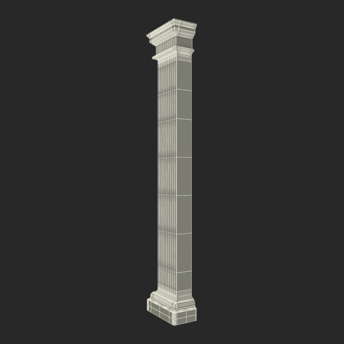 3D Pilaster Doric Greco Roman 3 model