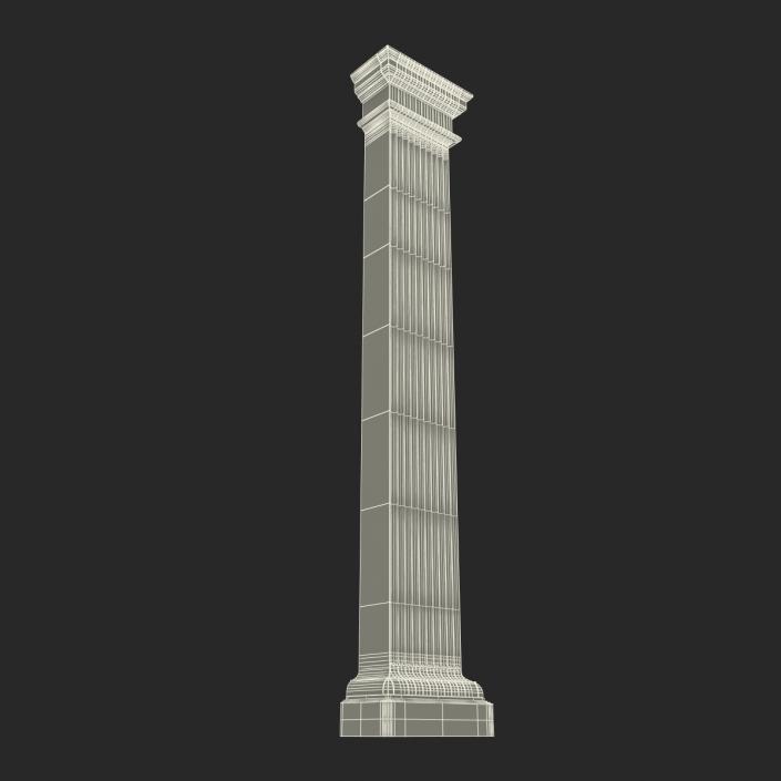 3D Pilaster Doric Greco Roman 3 model