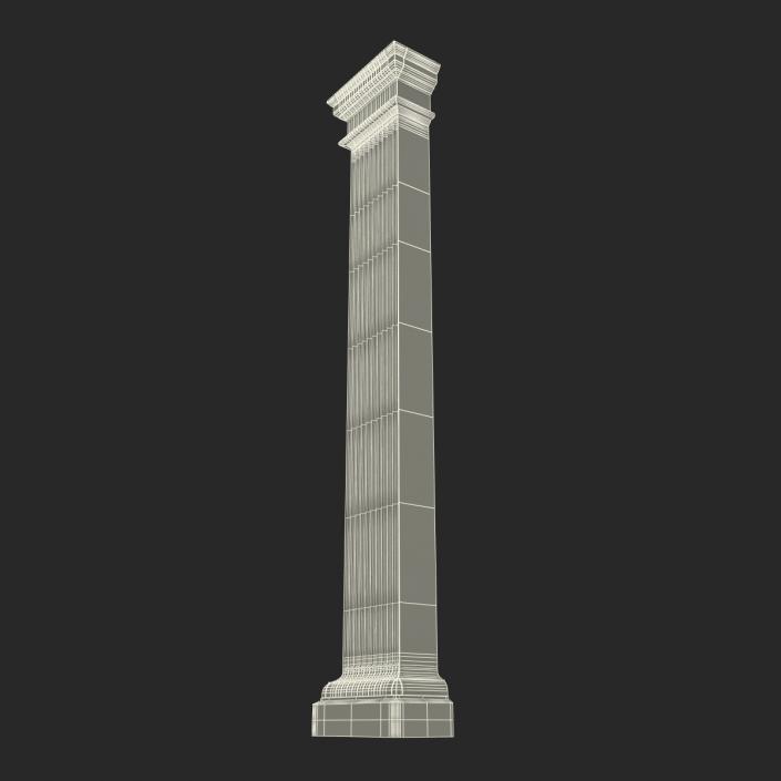 3D Pilaster Doric Greco Roman 3 model