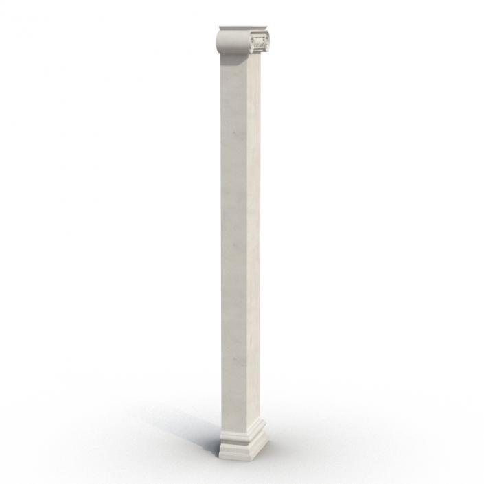 3D Pilaster Ionic Greco Roman 3 model