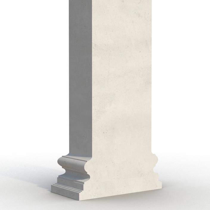 3D Pilaster Ionic Greco Roman 3 model