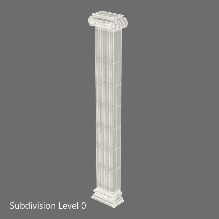 3D Pilaster Ionic Greco Roman 3 model