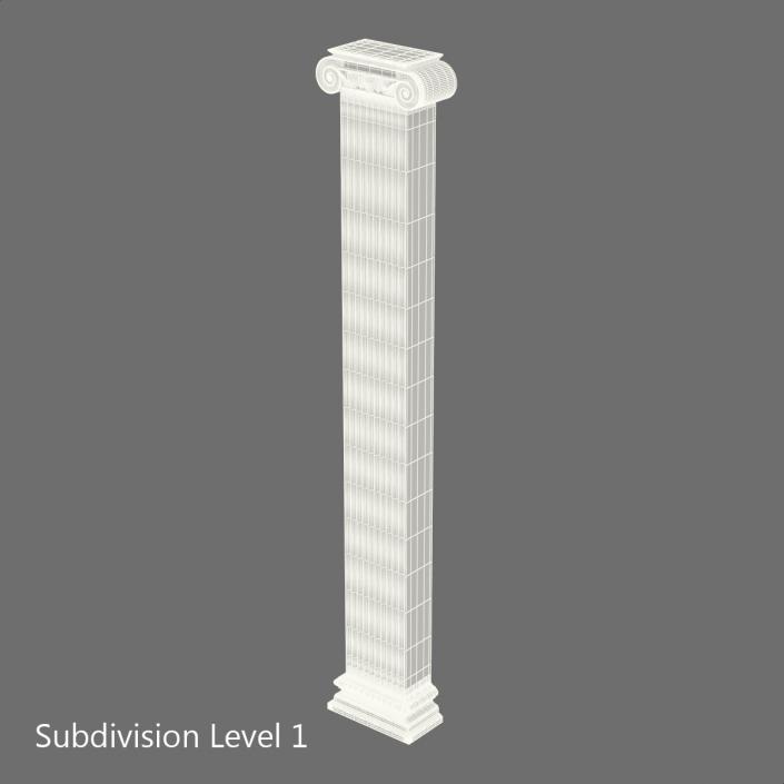 3D Pilaster Ionic Greco Roman 3 model