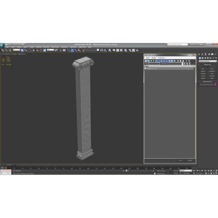 3D Pilaster Ionic Greco Roman 3 model