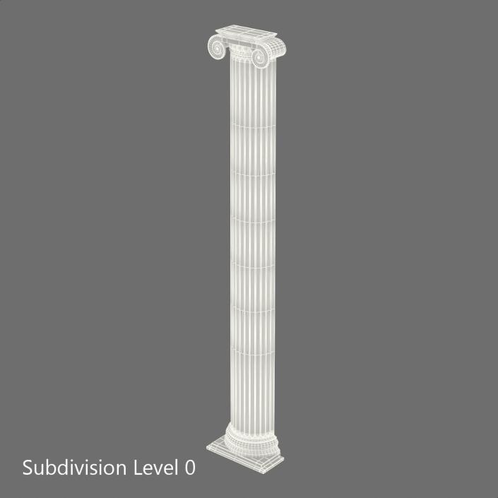 3D Pilaster Ionic Greco Roman