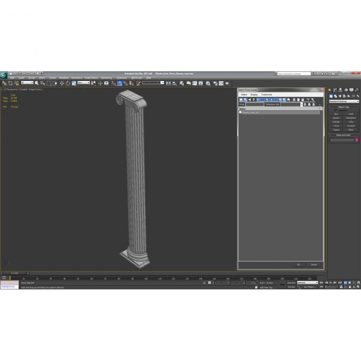 3D Pilaster Ionic Greco Roman