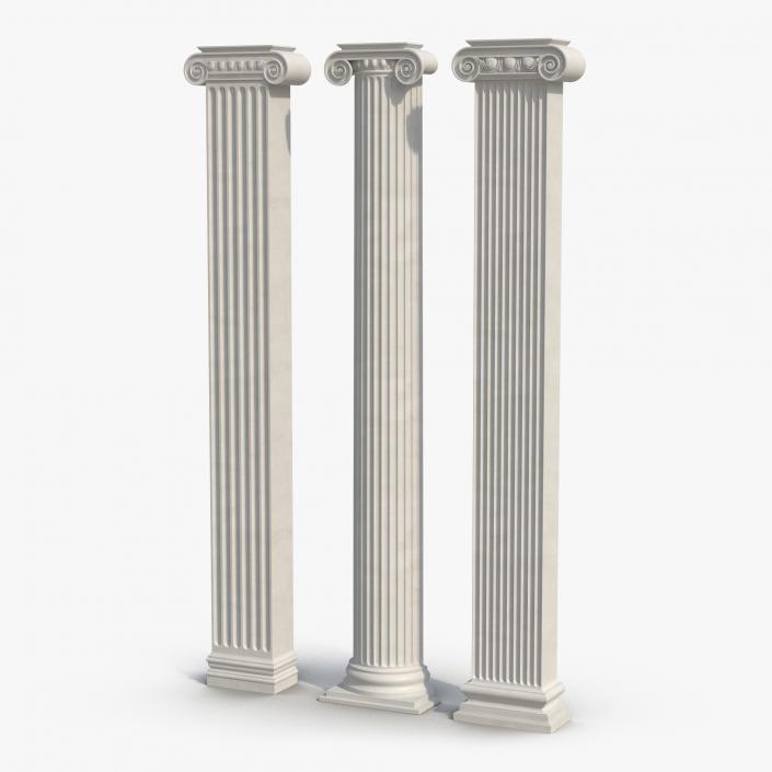 3D Pilasters Ionic Greco Roman Set