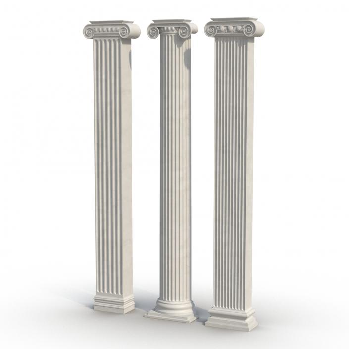 3D Pilasters Ionic Greco Roman Set