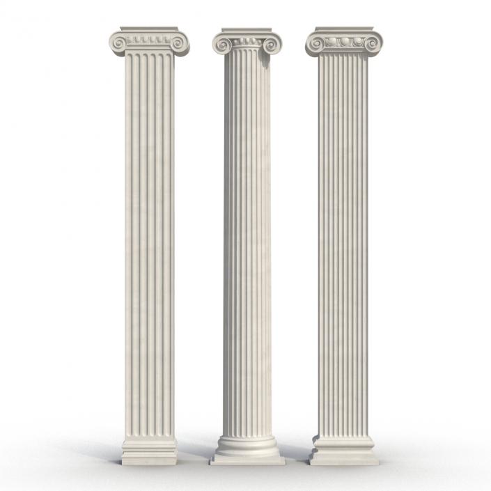 3D Pilasters Ionic Greco Roman Set