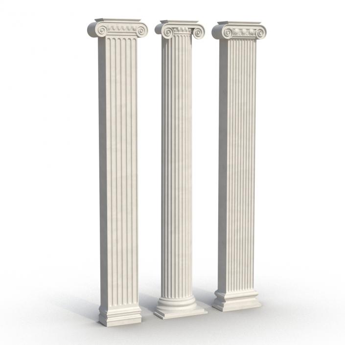 3D Pilasters Ionic Greco Roman Set