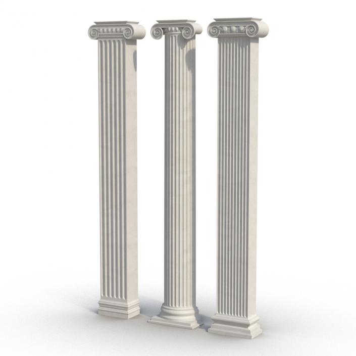 3D Pilasters Ionic Greco Roman Set