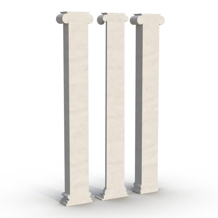 3D Pilasters Ionic Greco Roman Set