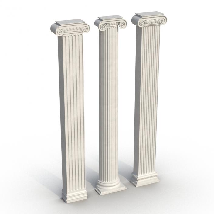 3D Pilasters Ionic Greco Roman Set