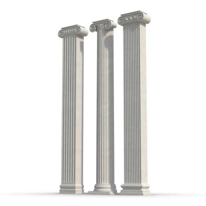 3D Pilasters Ionic Greco Roman Set