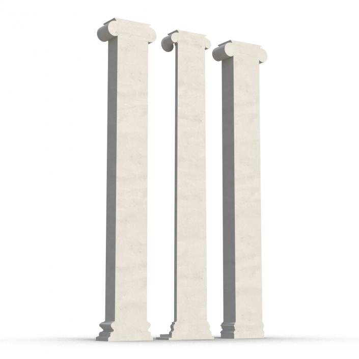 3D Pilasters Ionic Greco Roman Set