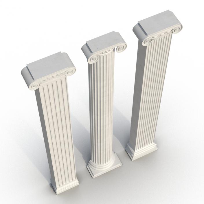 3D Pilasters Ionic Greco Roman Set