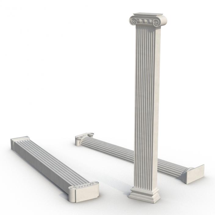 3D Pilasters Ionic Greco Roman Set