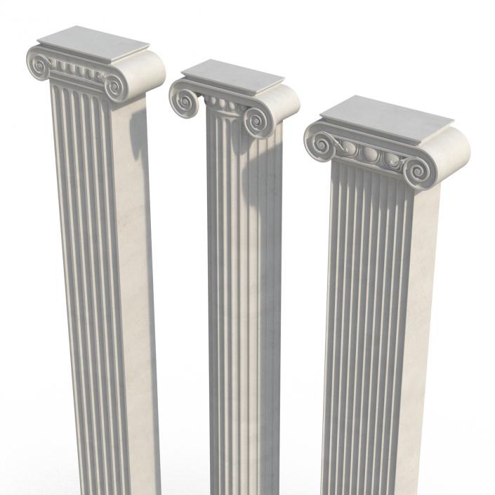 3D Pilasters Ionic Greco Roman Set