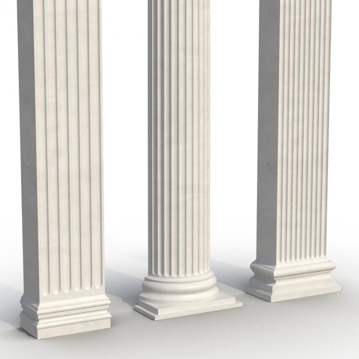 3D Pilasters Ionic Greco Roman Set