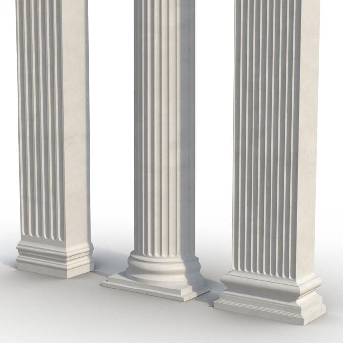 3D Pilasters Ionic Greco Roman Set