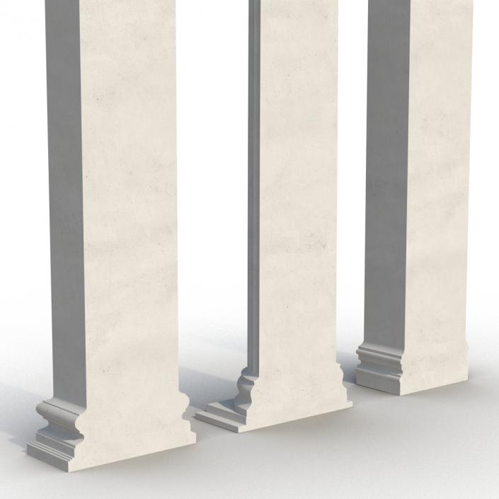 3D Pilasters Ionic Greco Roman Set