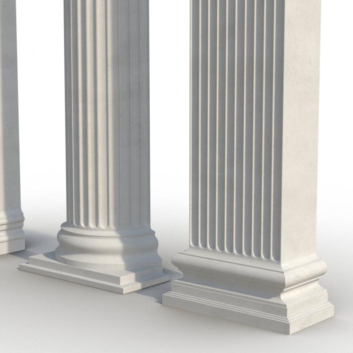 3D Pilasters Ionic Greco Roman Set