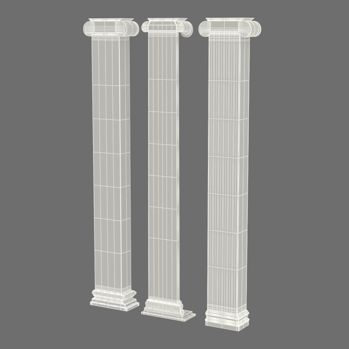 3D Pilasters Ionic Greco Roman Set