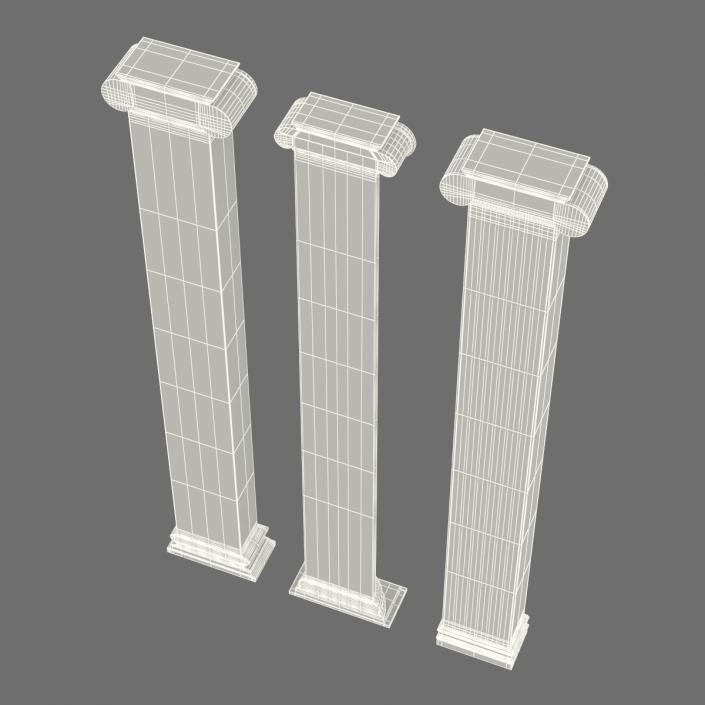 3D Pilasters Ionic Greco Roman Set