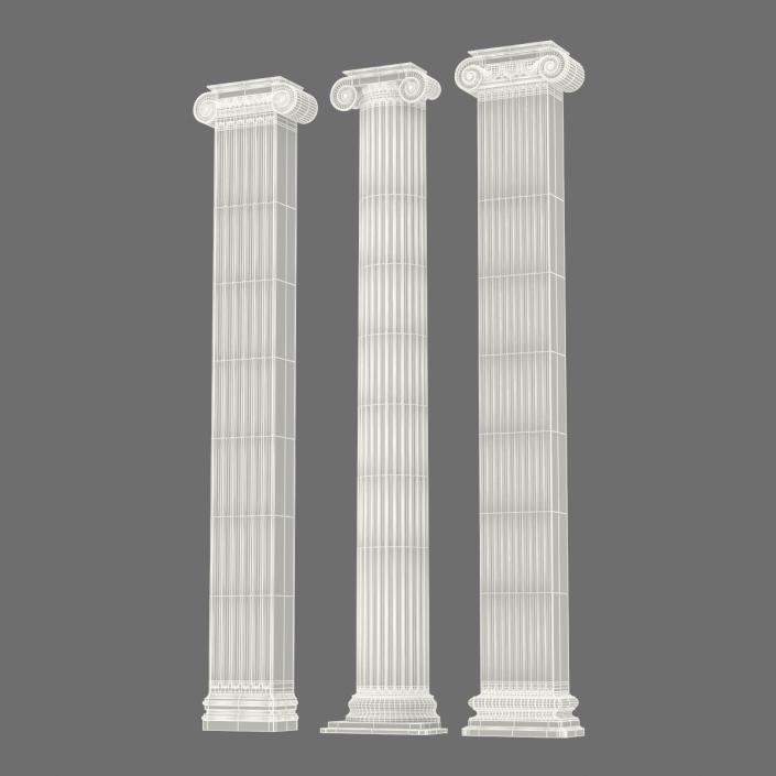 3D Pilasters Ionic Greco Roman Set