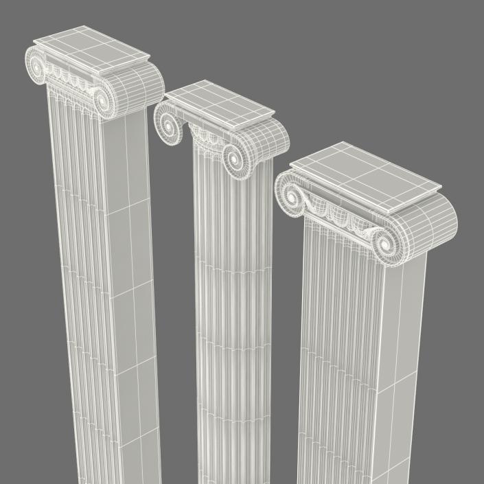 3D Pilasters Ionic Greco Roman Set