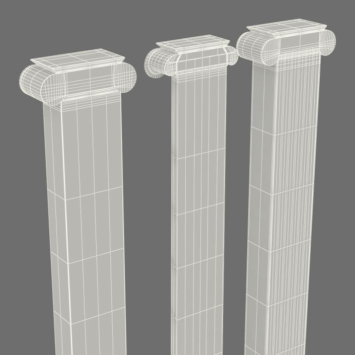 3D Pilasters Ionic Greco Roman Set