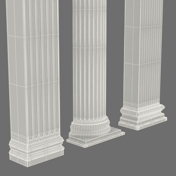 3D Pilasters Ionic Greco Roman Set