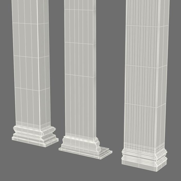 3D Pilasters Ionic Greco Roman Set